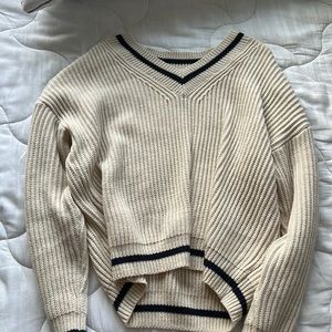 Cream/Navy sweater - Shein - Size 6